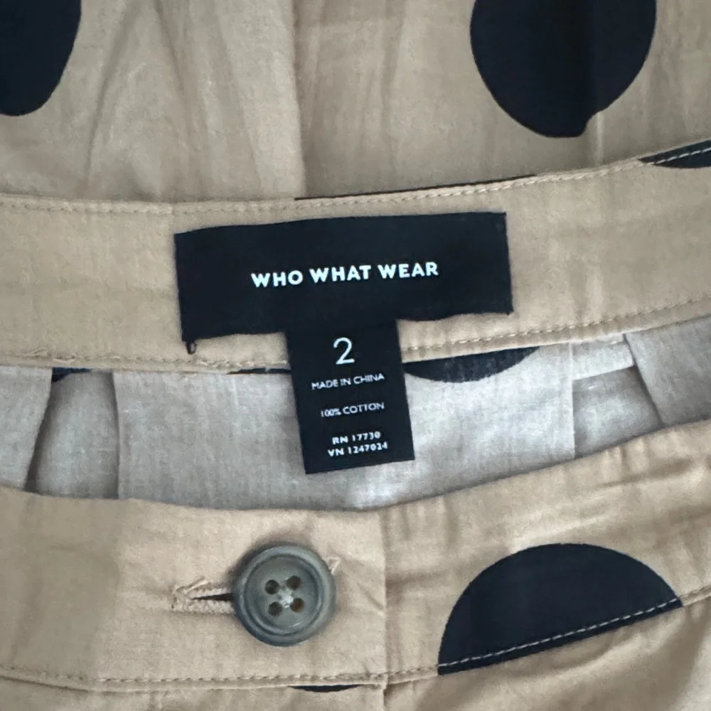 Who What Wear size 2 Camel and black Polka Dot Midi Skirt Cotton - Picture 6 of 6